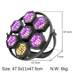 MINI Retro 7-LED Stage Light | Dual-Matrix RGB Wash