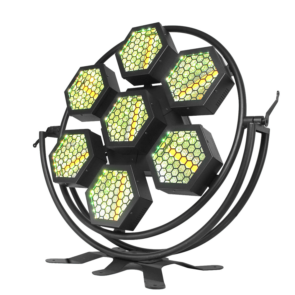 7-Halo Hexa LED Pixel Light | 700W COB + 50W RGB Matrix